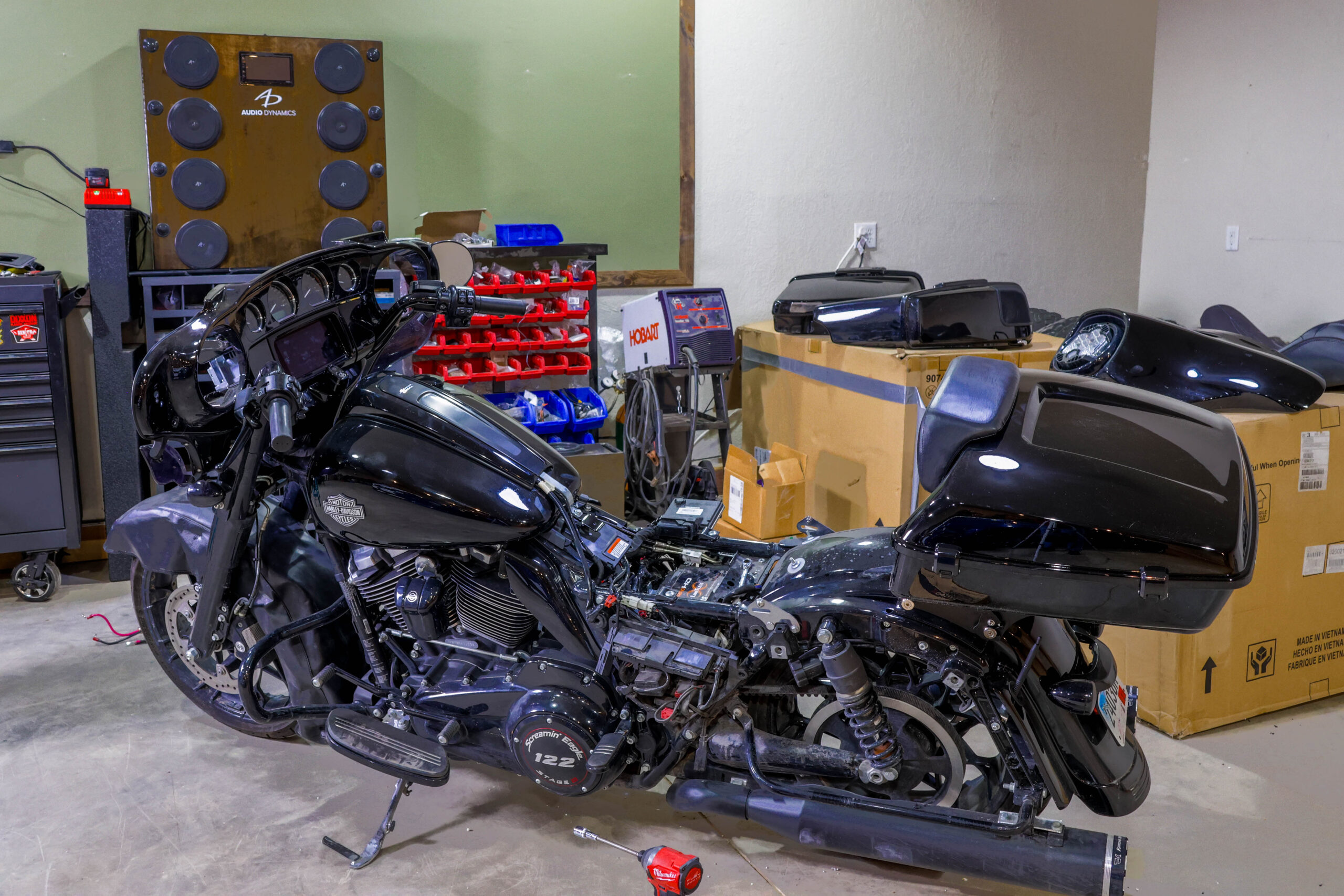Harley-Davidson Motorcycle before audio installation.