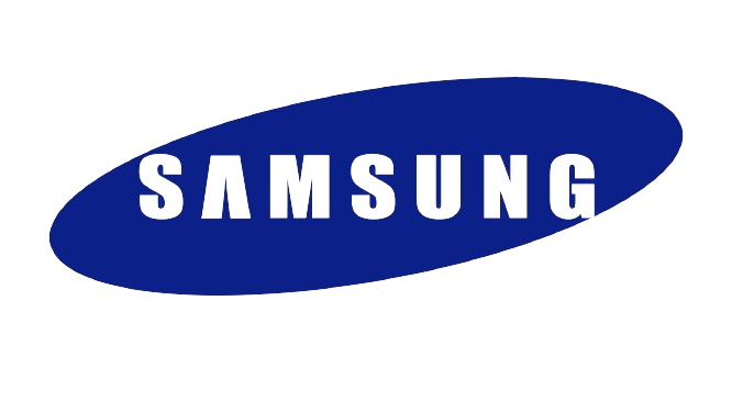 Samsung Logo with Blue background and white lettering.